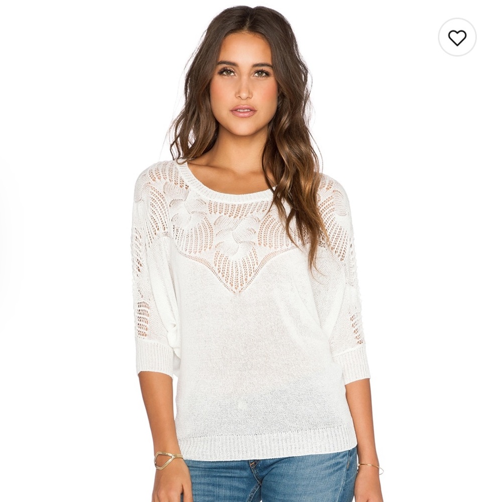 Revolve d.RA Acer sheer 3/4 length sleeve sweater - Picture 1 of 8
